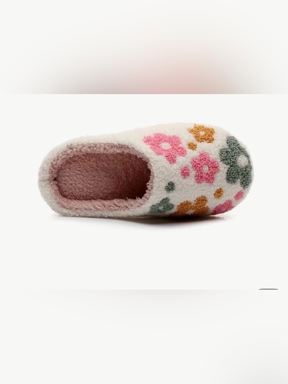 Cozy White Floral Chenille Slippers. Women’s Size 8.5-9. - Picture 4 of 7
